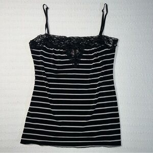 Womens Y2K Lace Trim Cami Tank Size L Fairy Grunge Coquette Whimsigoth